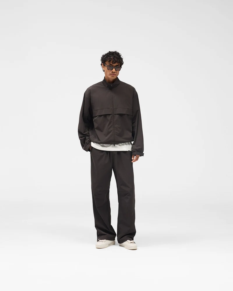 Initial Nylon Track Jacket - Coffee