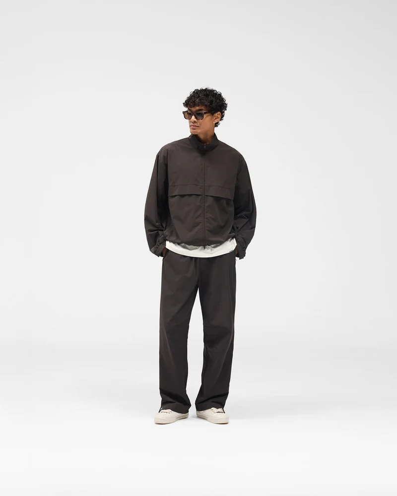 Initial Nylon Track Jacket - Coffee