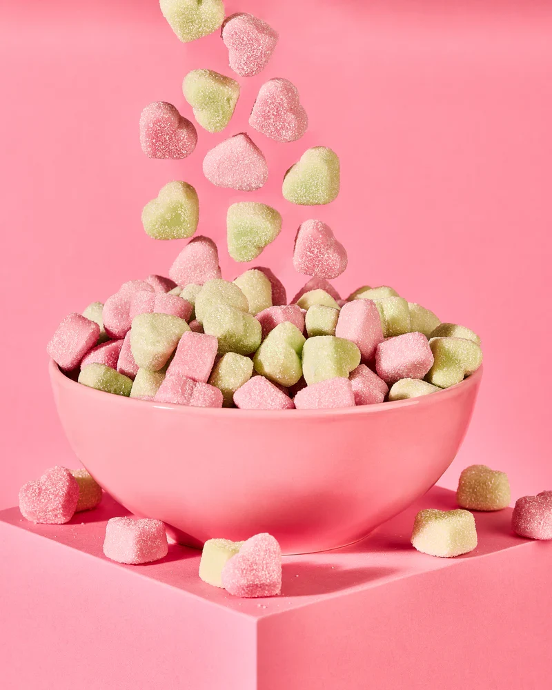 Bonbons cœurs Fluffy sans sucre