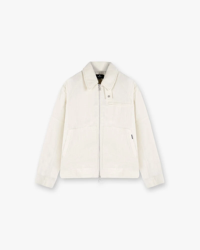 Crinkle Trucker Jacket - Ecru
