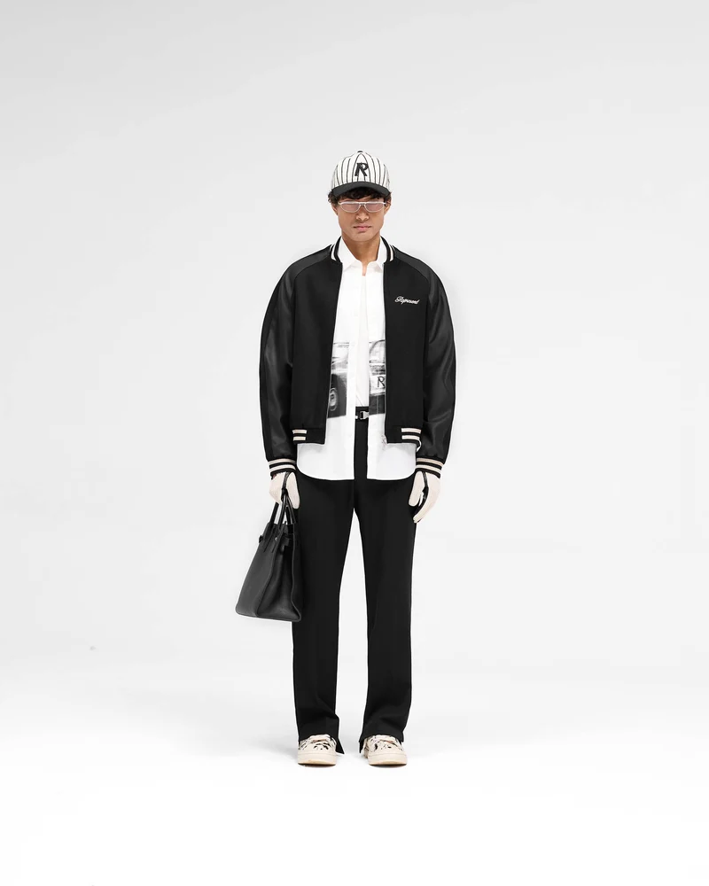 Raglan Varsity Jacket - Black