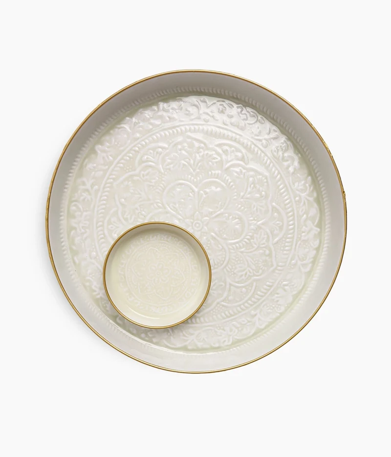 Plateau Berbère Ø 45 cm - blanc
