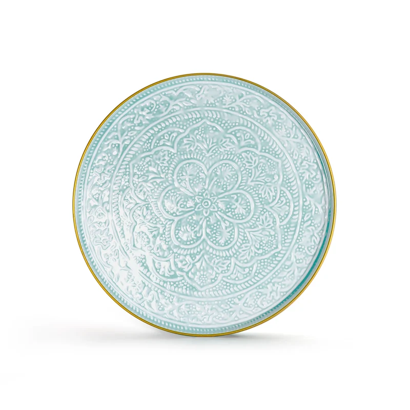 Plateau Berbère Ø 45 cm - bleu clair