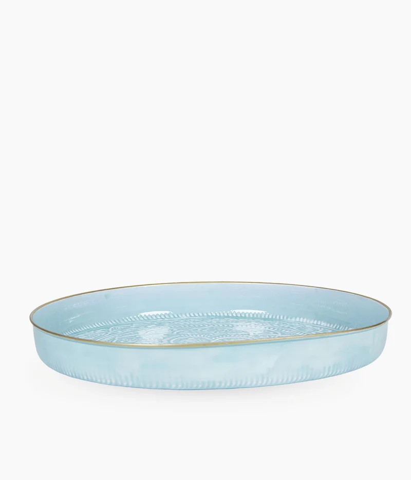 Plateau Berbère Ø 35 cm - bleu clair