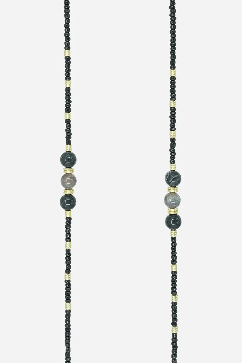 Chaîne de téléphone Iris - Perles noires