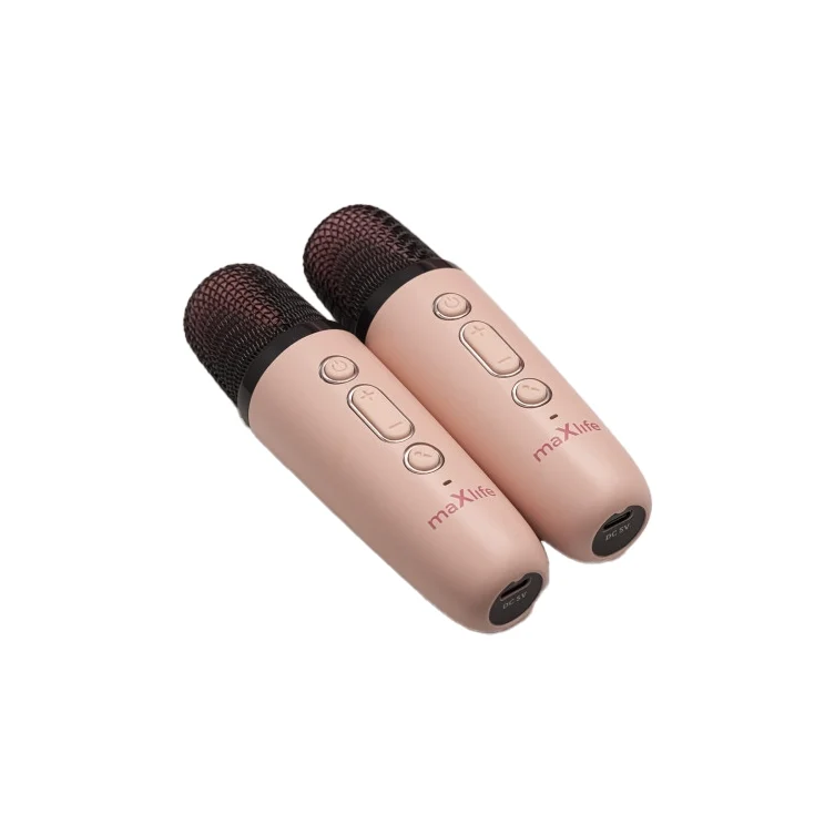 Enceinte Karaoké Bluetooth & 2 micros sans fil - rose