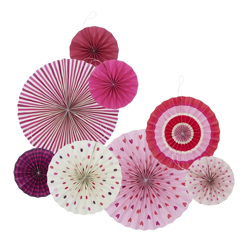 Set de 8 déco papier rosettes