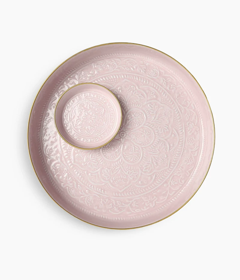 Plateau Berbère Ø 35 cm - rose clair