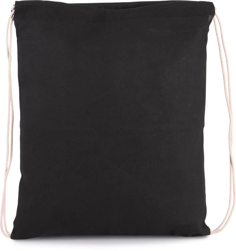 Petit sac à dos en coton bio avec cordelettes