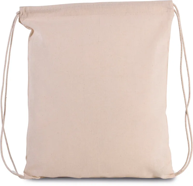 Petit sac à dos en coton bio avec cordelettes