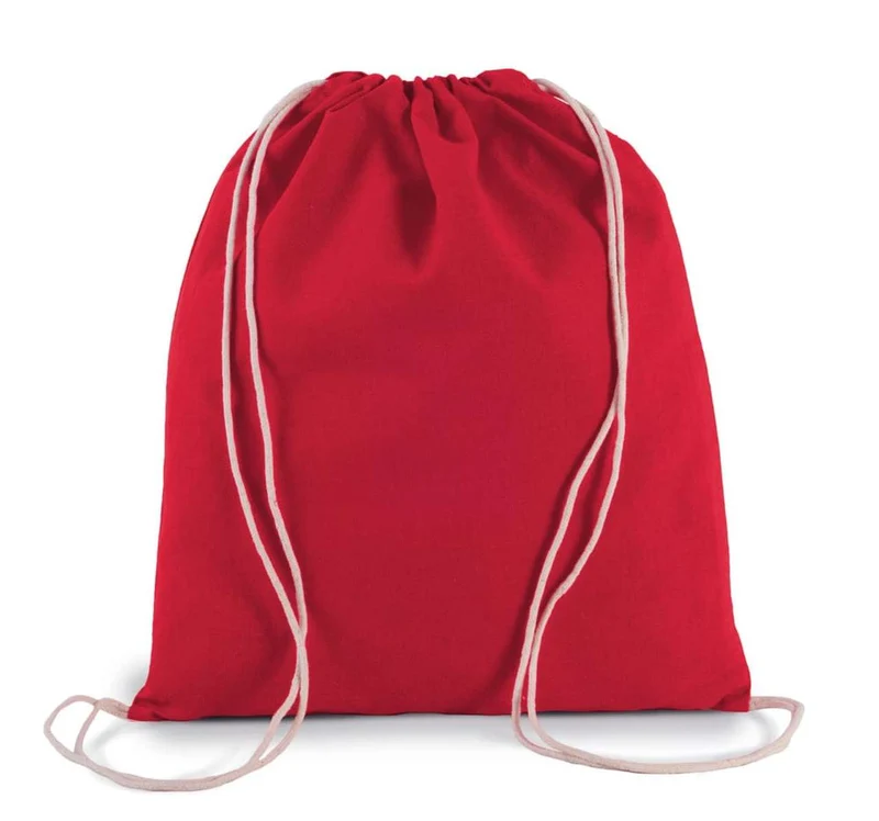 Petit sac à dos en coton bio avec cordelettes