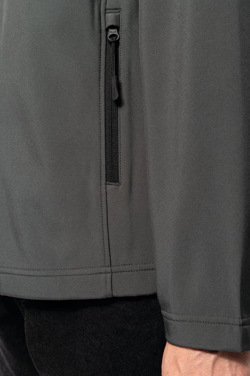 Veste Softshell 3 couches à capuche avec manches amovibles unisexe