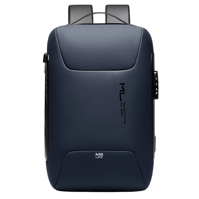 MS Life - Sac à Dos Ordinateur Portable 15,6 Pouces Antivol Étanche avec Port de Charge USB et Port de Casque pour Voyage Affaires École
