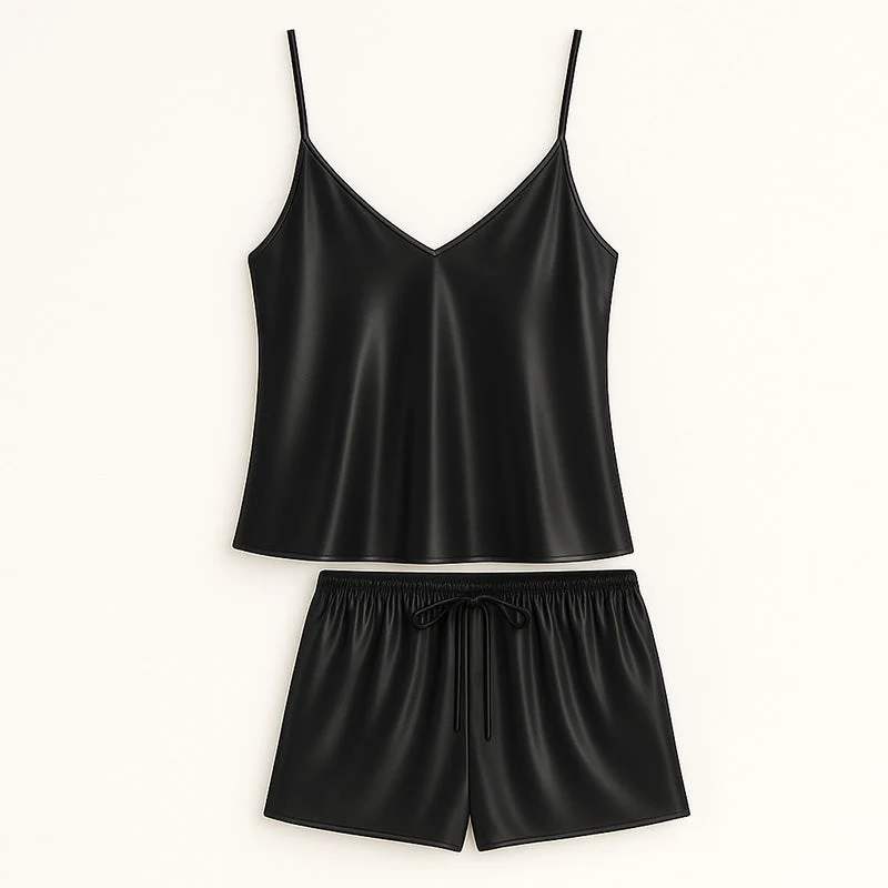 Pyjama en soie caraco et short