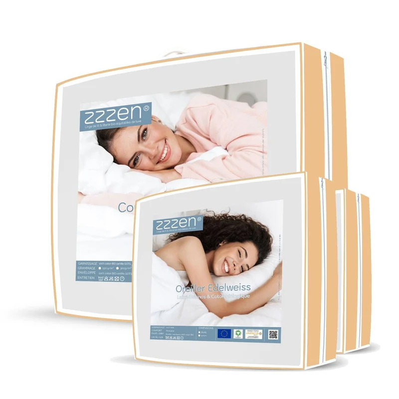 Pack Couette coton bio 4 saisons Nuage + oreillers