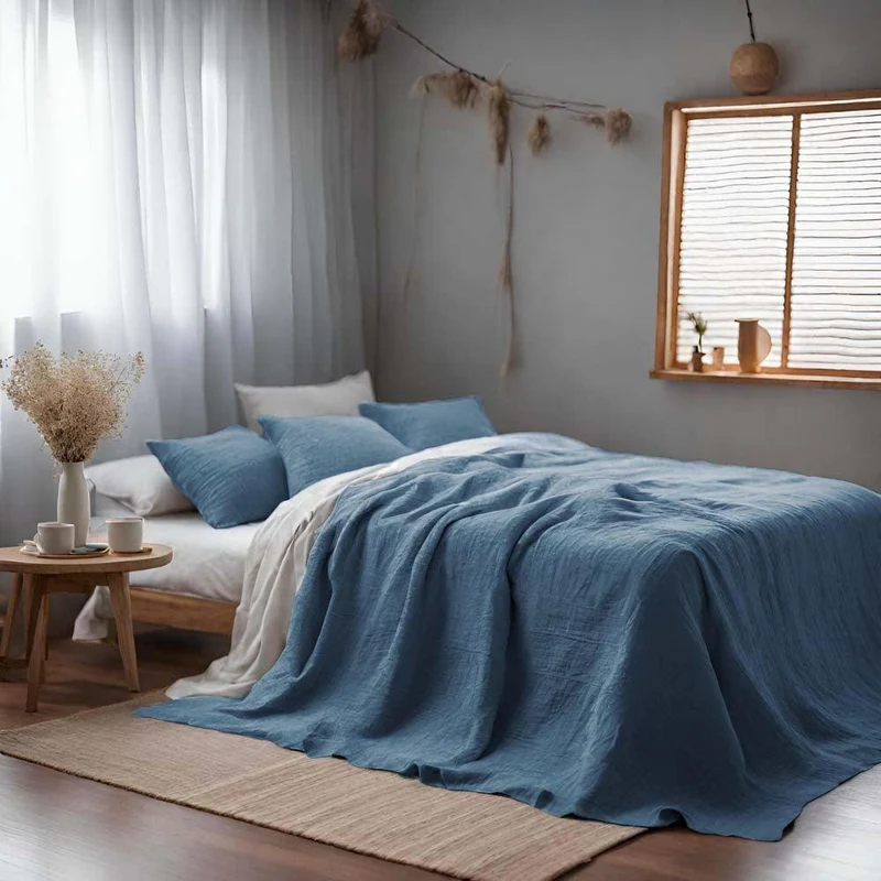 Jeté de lit en gaze de coton