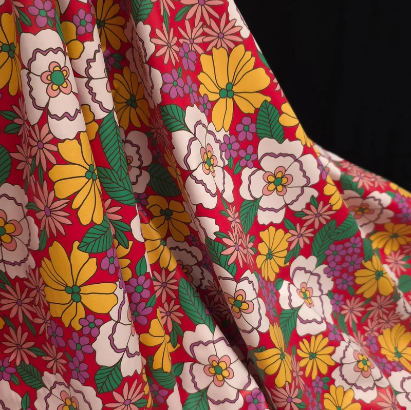 Tissu imperméable | Imprimé floral rétro | Certifié OEKO-TEX®