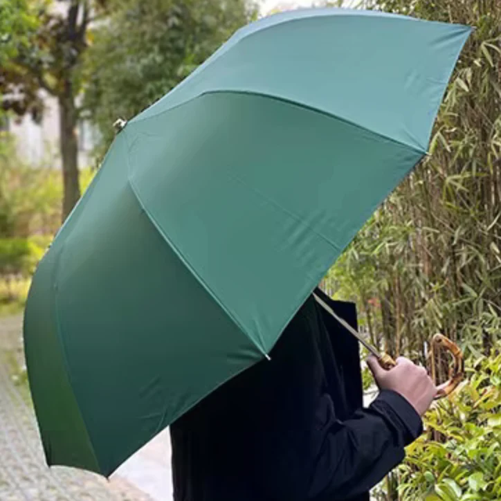 Bamboustyle - Parapluie poignée bambou, large protection.