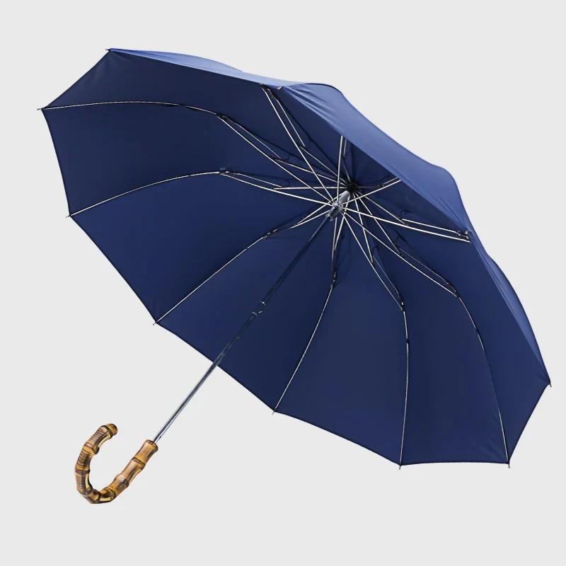 Bamboustyle - Parapluie poignée bambou, large protection.