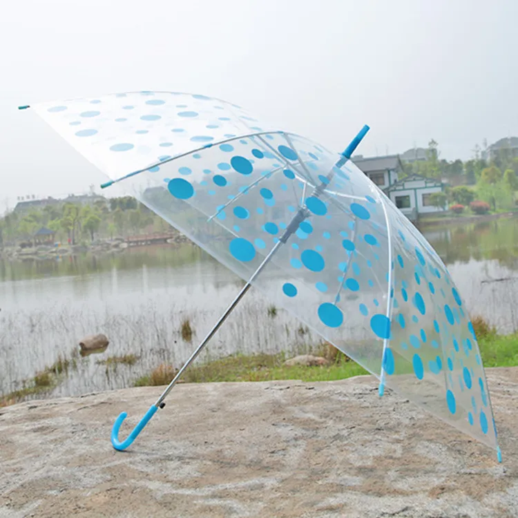 Vitra - Parapluie transparent, long manche, semi auto, leger.