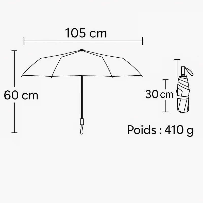 Papillon Chic - Parapluie femme, pliant, automatique.