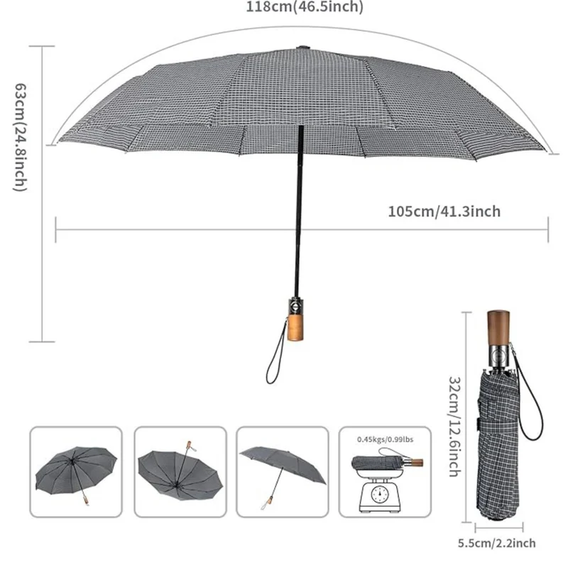 NomadRain - Parapluie pliant, compact, automatique.