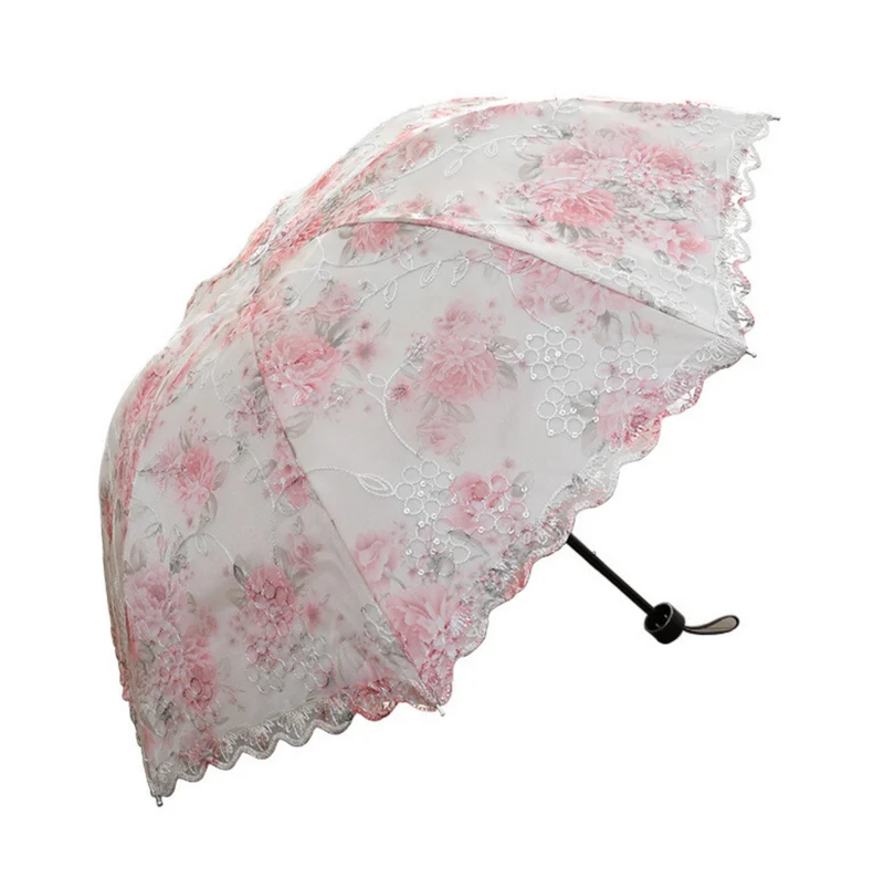LaceElegance - Parapluie femme, pliant, dentelle, protection UV.