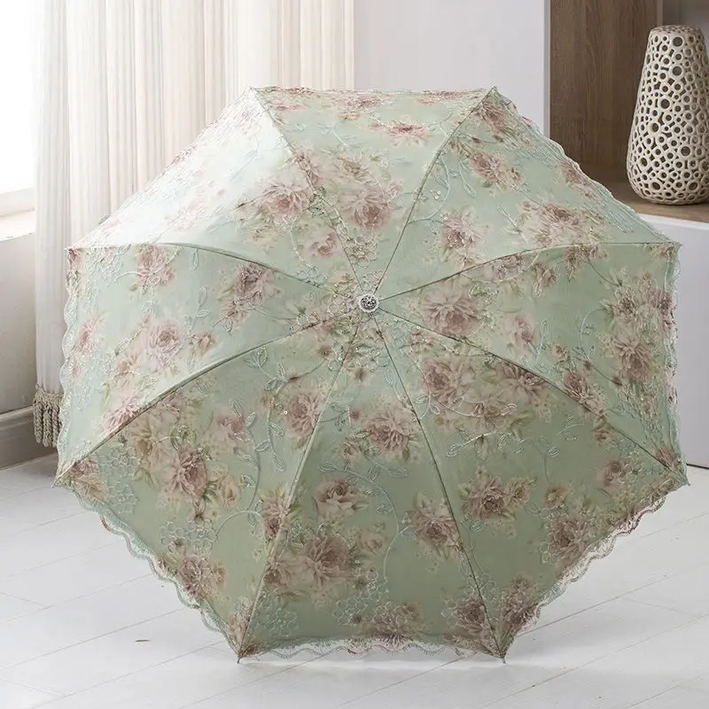 LaceElegance - Parapluie femme, pliant, dentelle, protection UV.