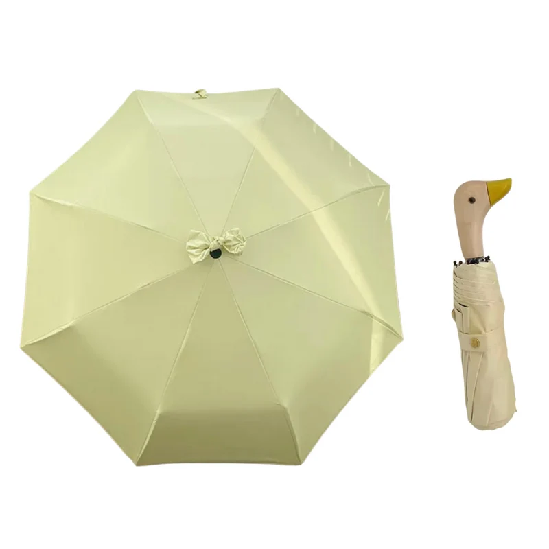 Duckina - Parapluie femme, pliant, poignée canard original.