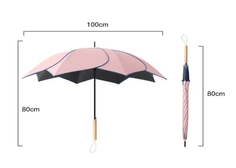 Rosea - Parapluie femme, silhouette pétale, résistant.