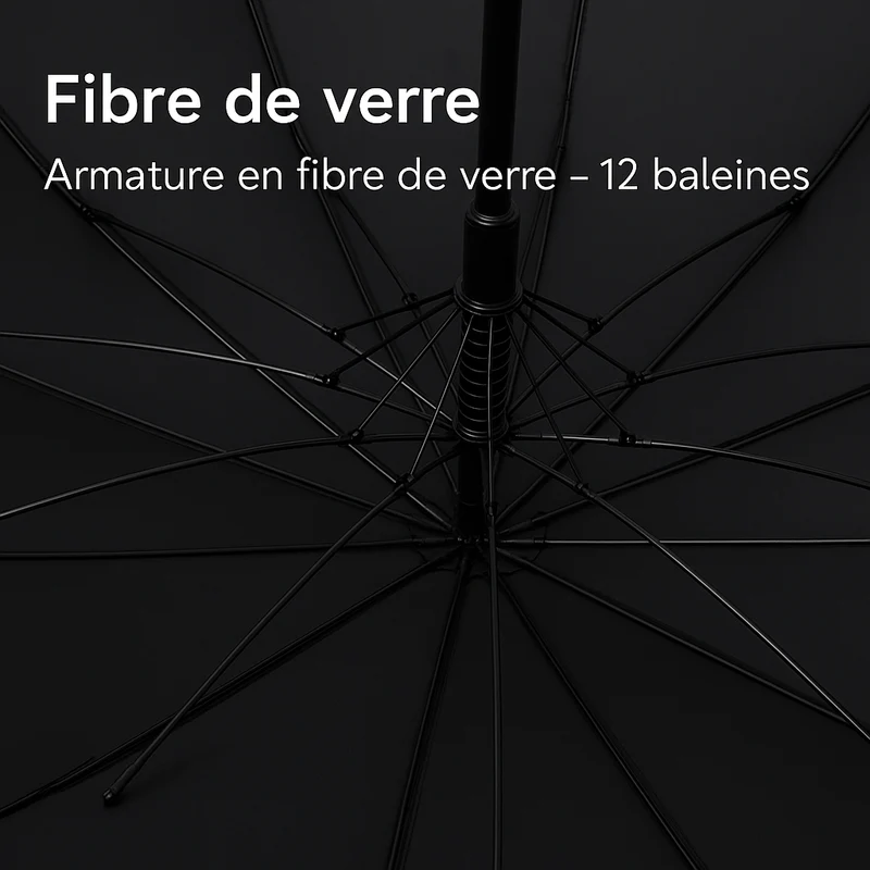 Parachase1123 - Parapluie anglais, long manche, robuste, semi-automatique.