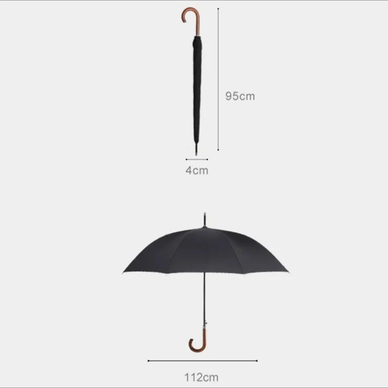 Parachase Classique - Parapluie anglais, long manche, raffiné, large protection.