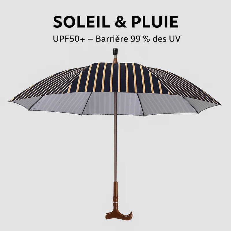 Parachase 7171 -Parapluie anglais, canne, led intégrée, multifonctions.
