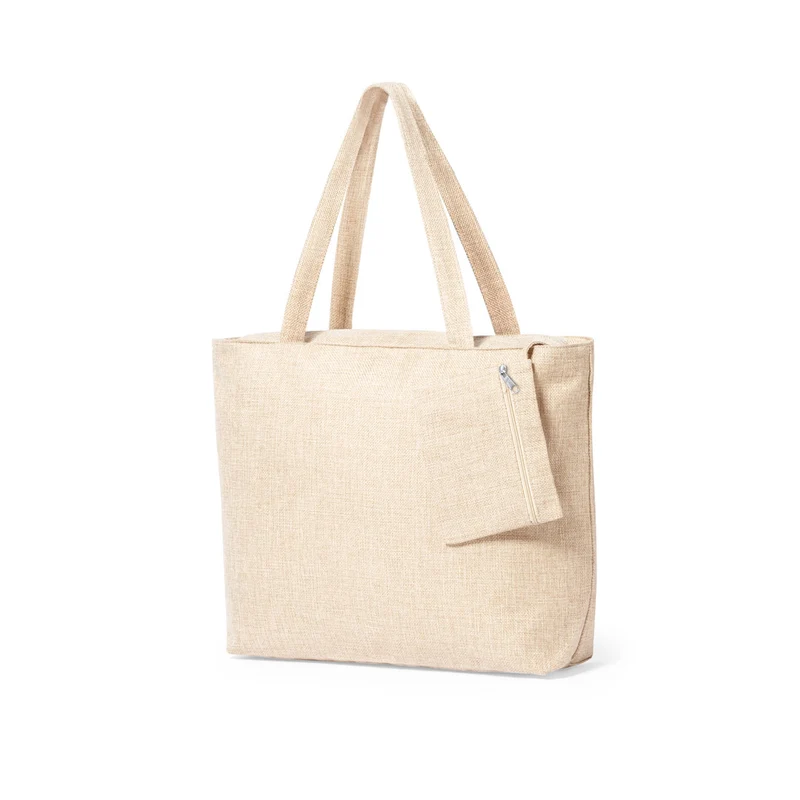 Sac original avec trousse de toilette assortie, en polyester résistant avec une finition naturelle DREXIS