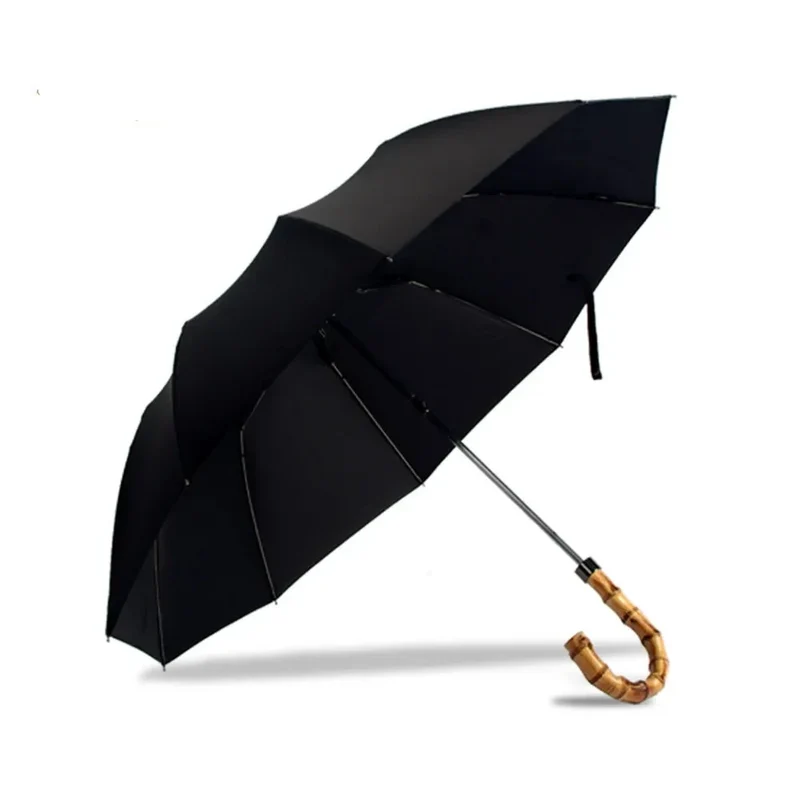 Bamboo Heritage -Parapluie anglais, pliant, poignée bambou, robuste.