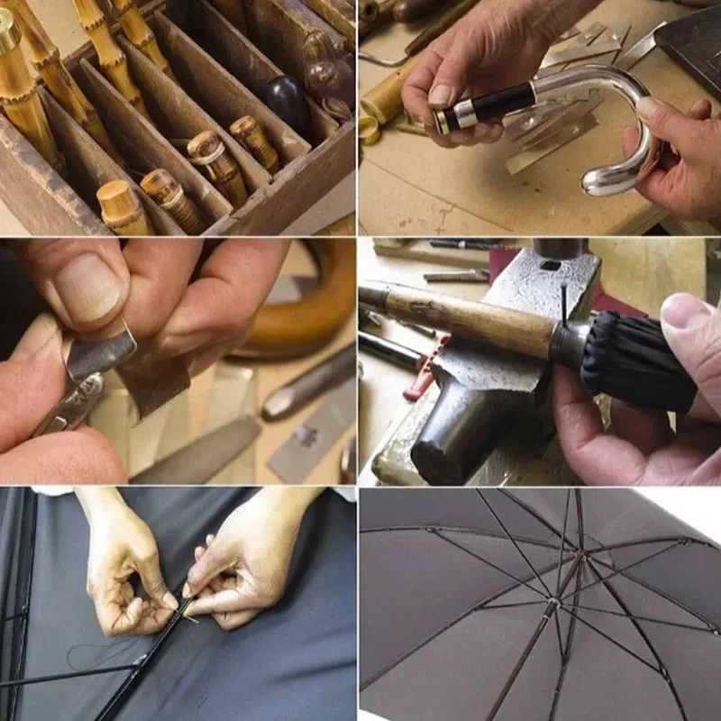 Bamboo Heritage -Parapluie anglais, pliant, poignée bambou, robuste.