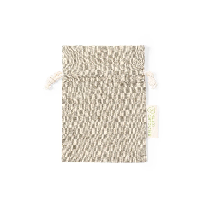 Sac 10x14 cm avec fermeture à cordon et fabriqué en 100% coton recyclé120g/m2 DRATINIX