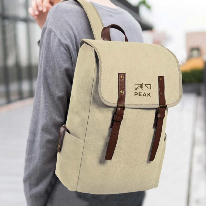 Sac à dos en toile 480g par m2 avec sangle de fixation et poignée de transport en similicuir SNORLAX