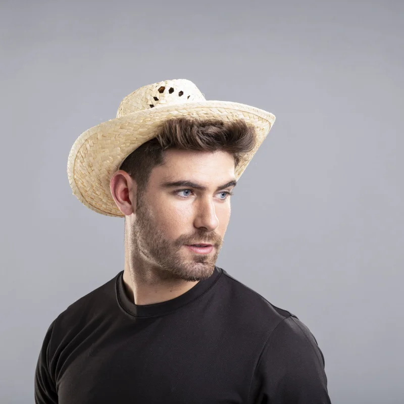Chapeau de paille blanc avec ruban intérieur confortable et trous d´aération LUA