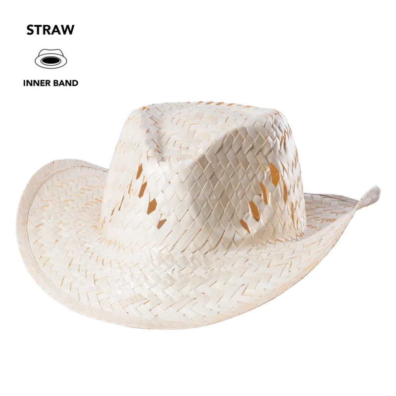 Chapeau de paille blanc avec ruban intérieur confortable et trous d´aération LUA