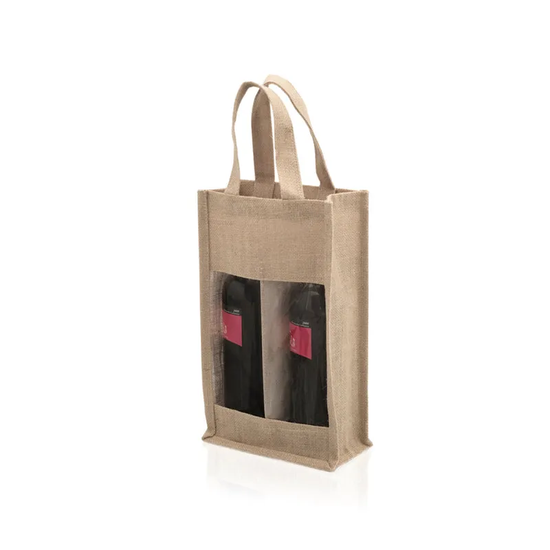 Sac résistant en toile avec compartiment individuel pour 2 bouteilles de vin de 75cl KOOP