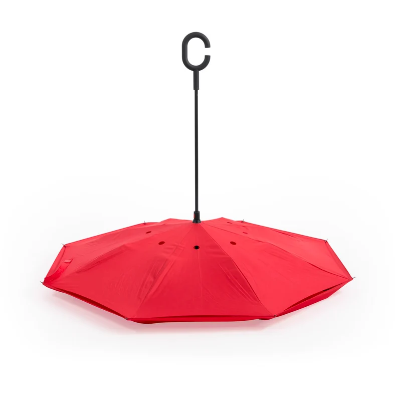 Parapluie réversible à 8 panneaux, en matériau pongé résistant HAMFREY