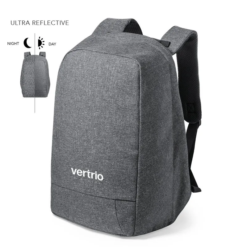 Sac à dos anti-vol réfléchissant en polyester 600d, dos et bretelles rembourrées QUASAR