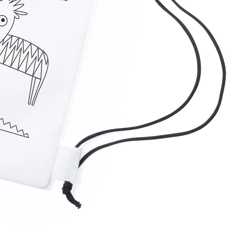 Sac à dos blanc en intissé conçu pour le coloriage WIZZY