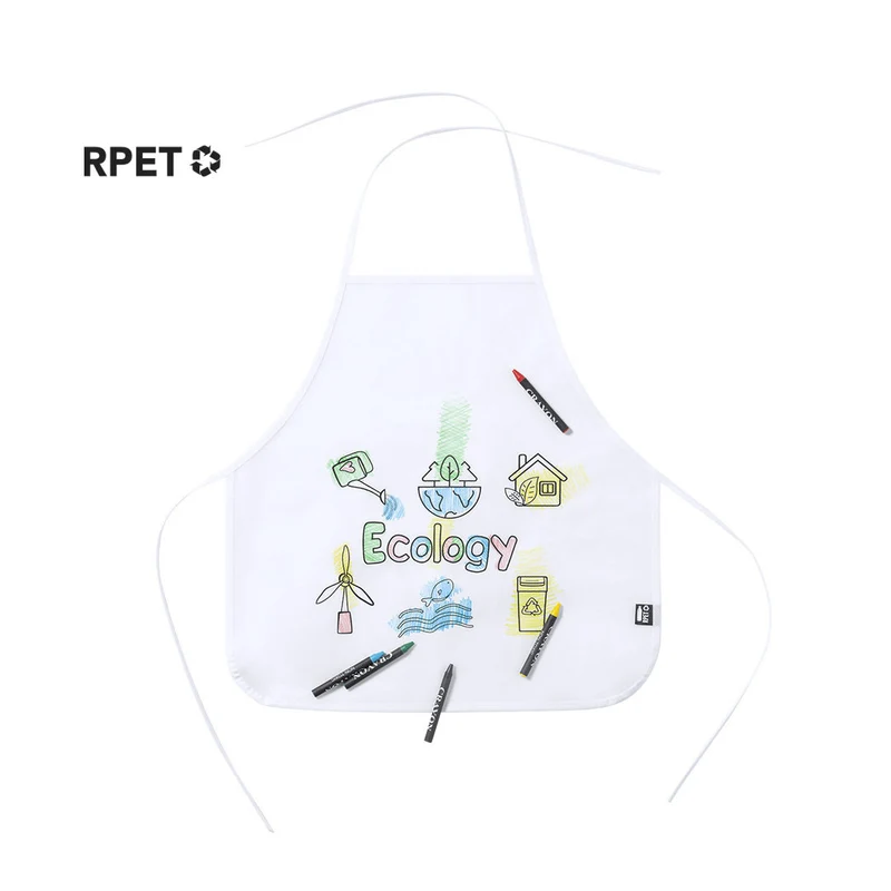 Tablier en RPET non tissé blanc MAYFIL