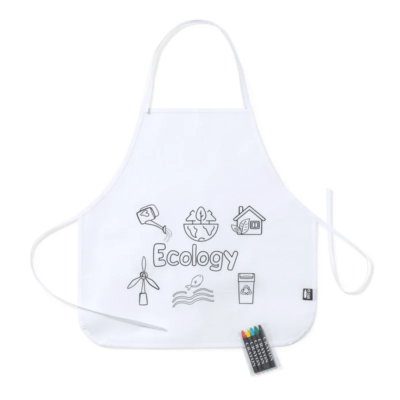 Tablier en RPET non tissé blanc MAYFIL