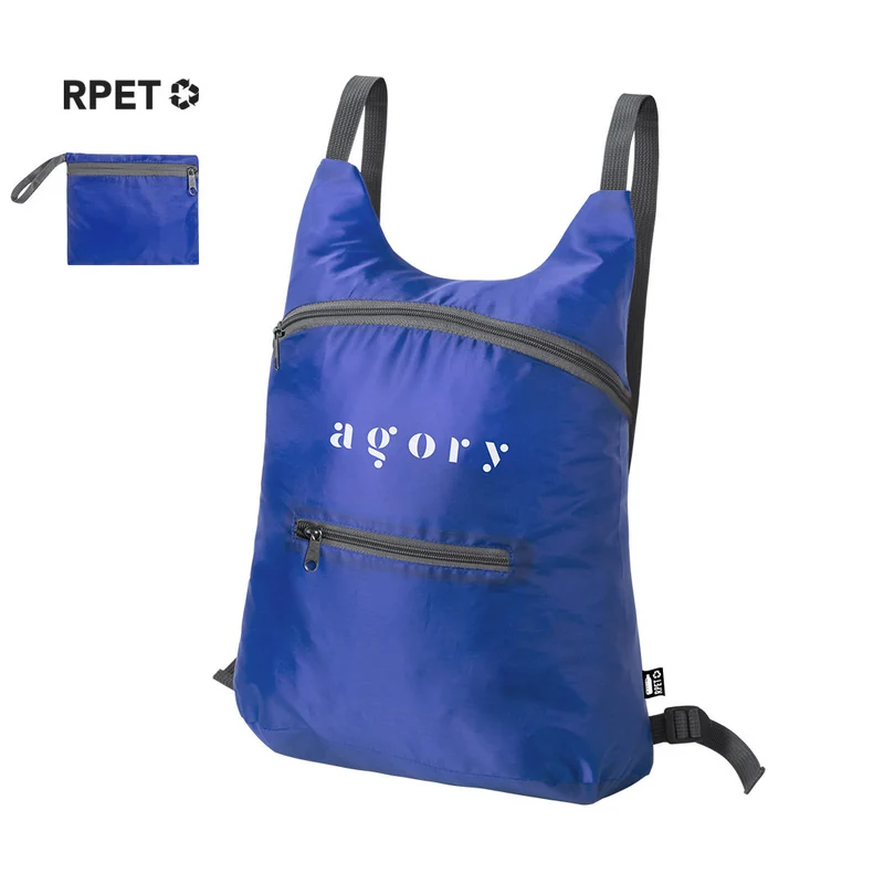 Sac à dos pliable en polyester rpet 201d souple BROCKY