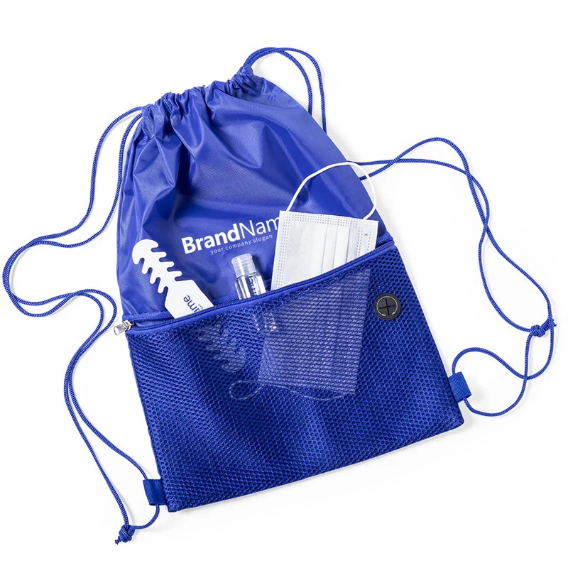 Sac à dos à cordelettes en polyester doux 210d BICALZ