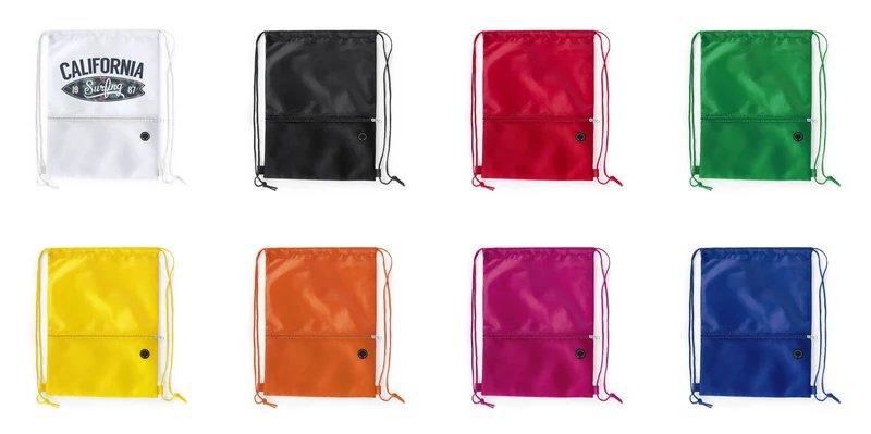 Sac à dos à cordelettes en polyester doux 210d BICALZ