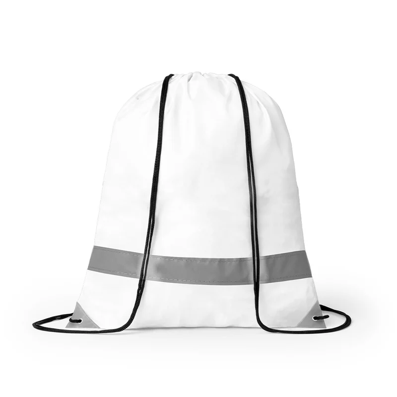 Sac à dos en polyester 190t avec cordes noires fermetures auto et coins renforcés LEMAP